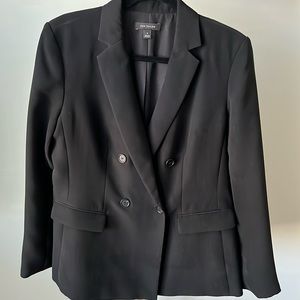 Ann Taylor Black Double Breasted Lined Suit Jacket Blazer Size 10